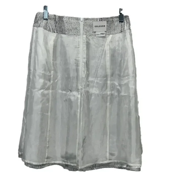 Rare 100% silk skirt snake print skirt Colovos lined faux wrap skirt pockets 2 - Picture 8 of 13